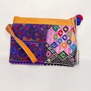 Handmade Multi-Design  Huipil Wristlet- Made in Guatemala NWT